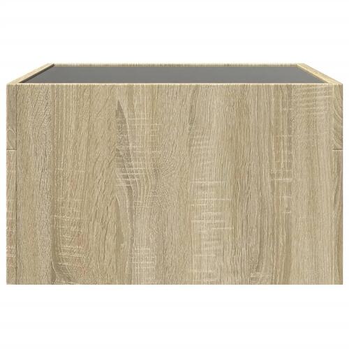 Sofabord med Infinity LED-lys 50x50x30 cm sonoma-eg