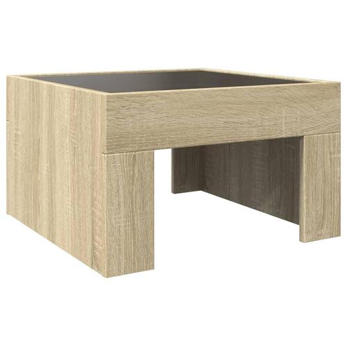 Sofabord med Infinity LED-lys 50x50x30 cm sonoma-eg