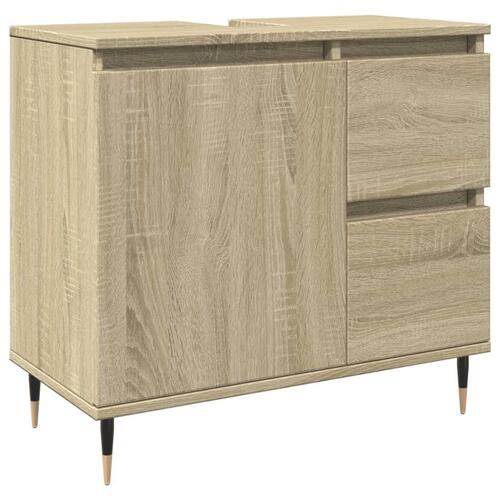 Underskab til badeværelse 65x33x60 cm konstrueret træ sonoma-eg