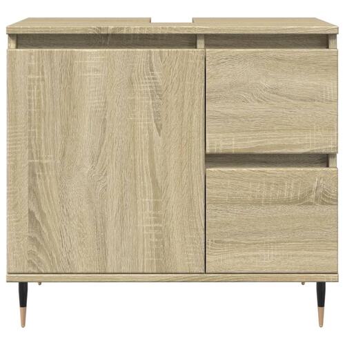 Underskab til badeværelse 65x33x60 cm konstrueret træ sonoma-eg
