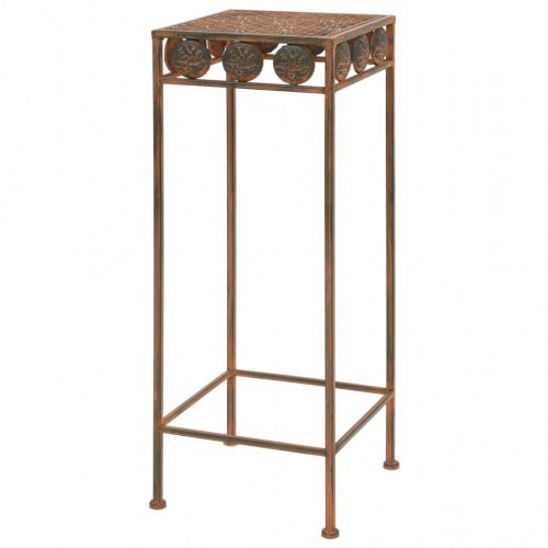 Plantestativsæt i 3 dele - vintagestil metal, rustfarve