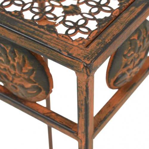Plantestativsæt i 3 dele - vintagestil metal, rustfarve