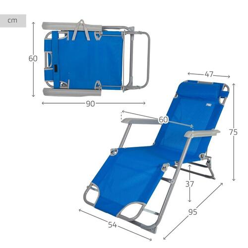 Liggende lounder Aktive Blå 153 x 33 x 47 cm (OUTLET B)