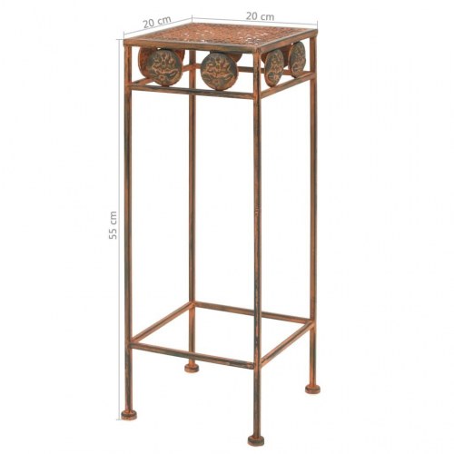 Plantestativsæt i 3 dele - vintagestil metal, rustfarve