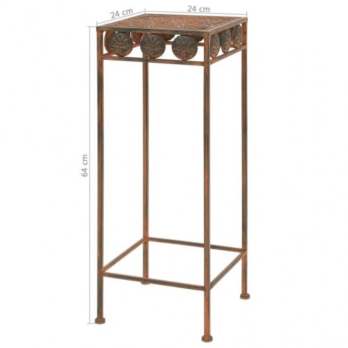 Plantestativsæt i 3 dele - vintagestil metal, rustfarve
