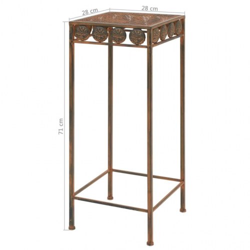 Plantestativsæt i 3 dele - vintagestil metal, rustfarve