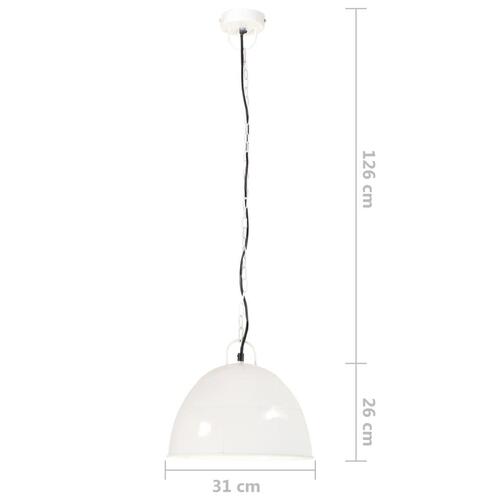 Industriel vintage hængelampe 25 W rund 31 cm E27 hvid