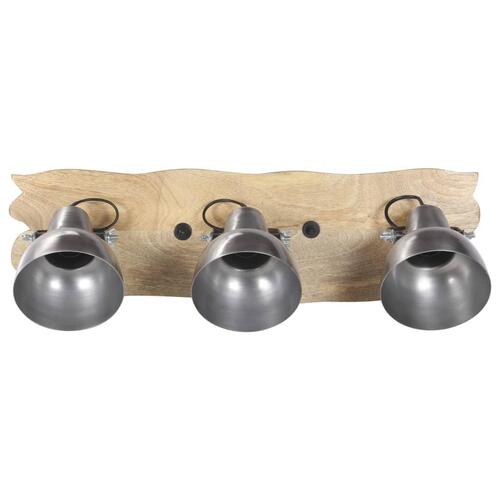 Industriel væglampe 68x23 cm E27 mangotræ sølvfarvet