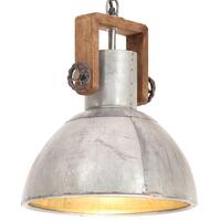 Industriel hængelampe 25 W rund 30 cm E27 sølvfarvet
