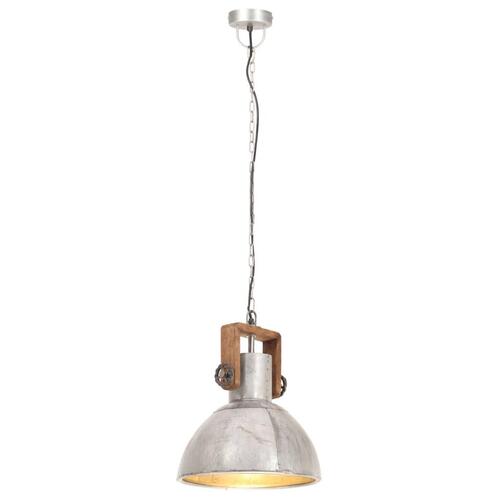 Industriel hængelampe 25 W rund 30 cm E27 sølvfarvet