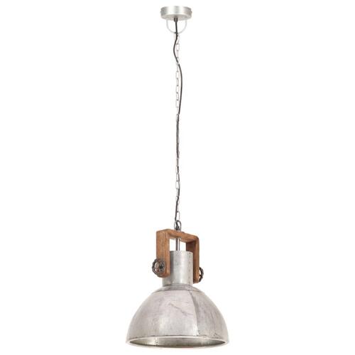 Industriel hængelampe 25 W rund 30 cm E27 sølvfarvet