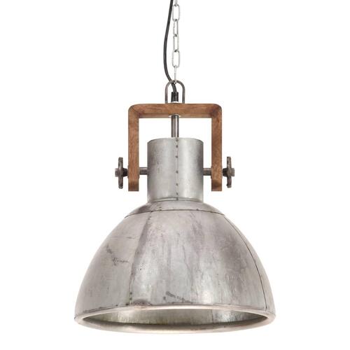 Industriel hængelampe 25 W rund 30 cm E27 sølvfarvet