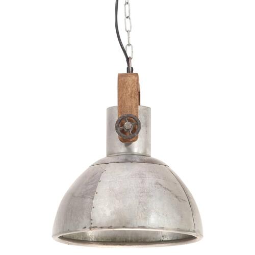 Industriel hængelampe 25 W rund 30 cm E27 sølvfarvet