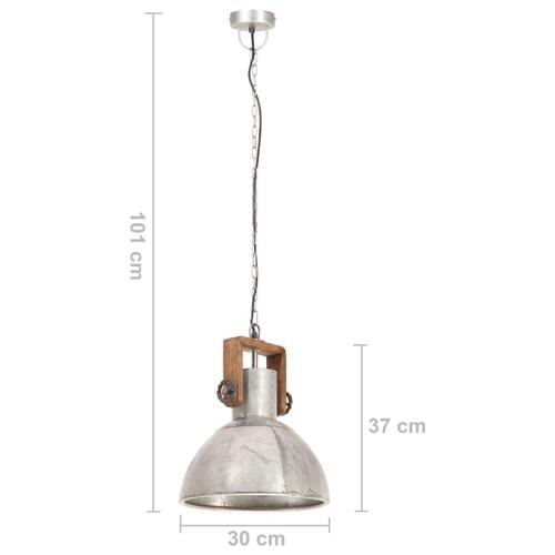 Industriel hængelampe 25 W rund 30 cm E27 sølvfarvet