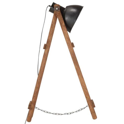 Gulvlamper 3 stk. E27 massivt mangotræ sort