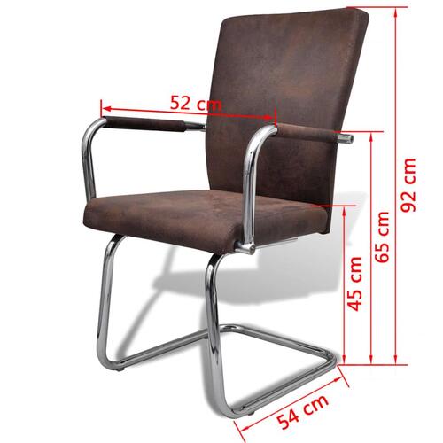 Spisebordsstole med cantilever 4 stk. åndbart kunstlæder brun