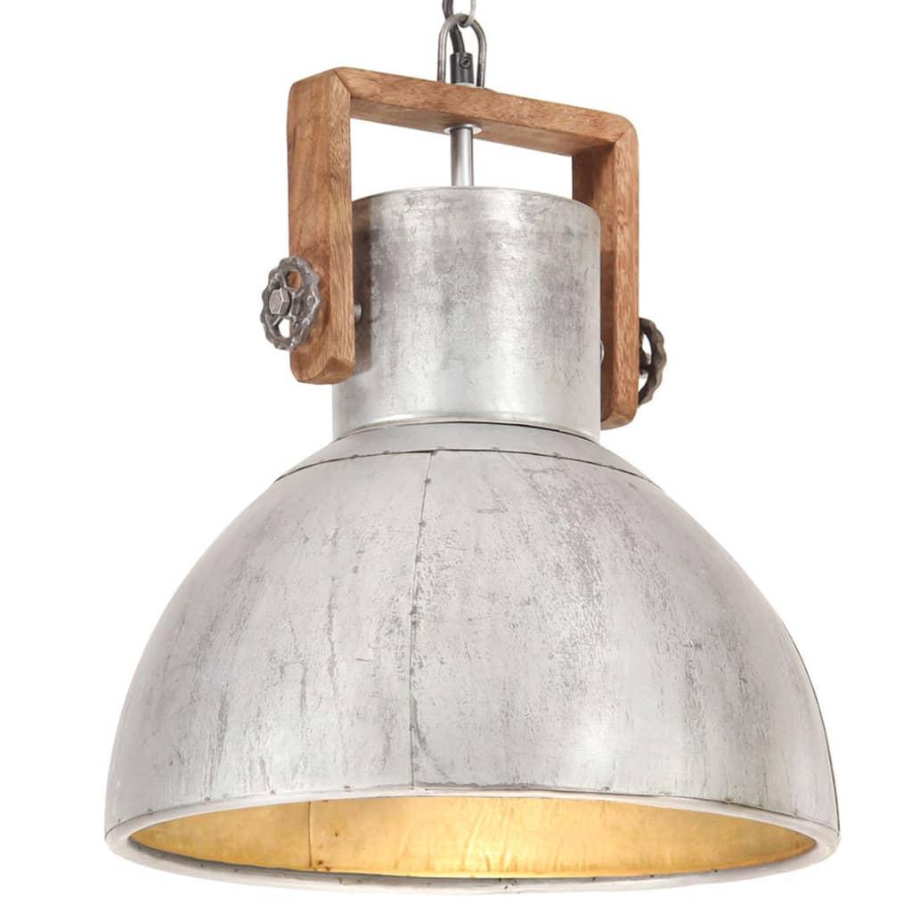 Industriel hængelampe 25 W rund 40 cm E27 sølvfarvet
