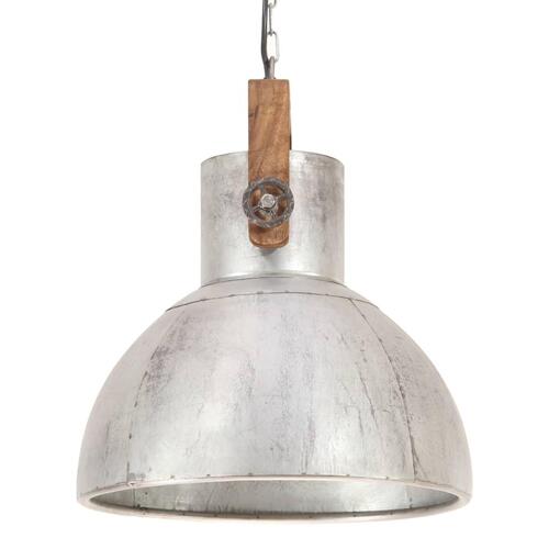 Industriel hængelampe 25 W rund 40 cm E27 sølvfarvet
