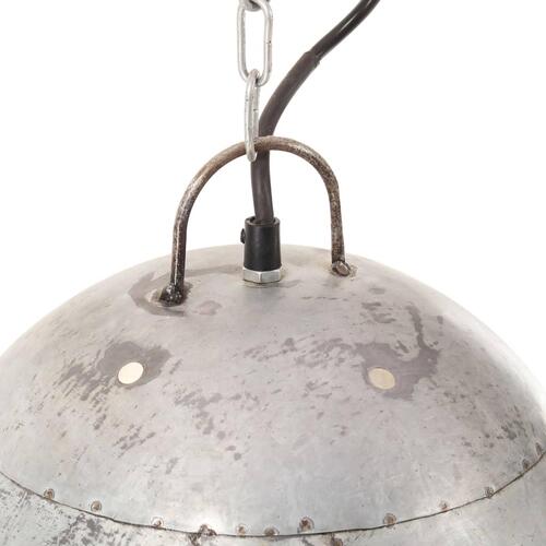 Industriel hængelampe 25 W rund 42 cm E27 sølvfarvet