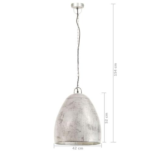 Industriel hængelampe 25 W rund 42 cm E27 sølvfarvet