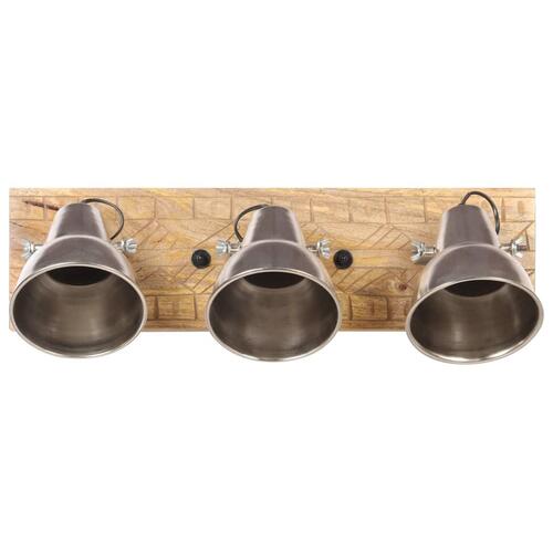 Industriel væglampe 70x23 cm E27 mangotræ sølvfarvet