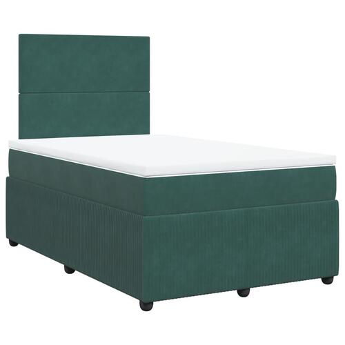 Kontinentalseng med madras 120x190 cm velour mørkegrøn