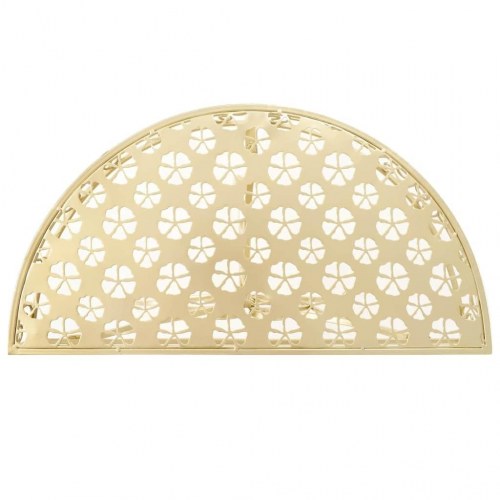 Sidebord i vintagestil - halvrundt metal 72×36×74 cm, guldfarvet
