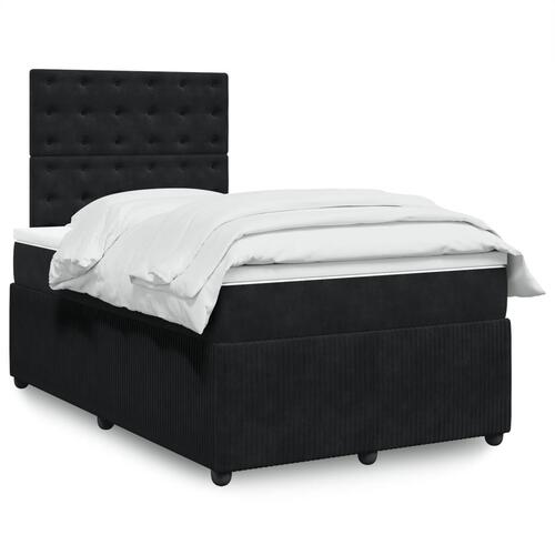Kontinentalseng med madras 120x190 cm velour sort