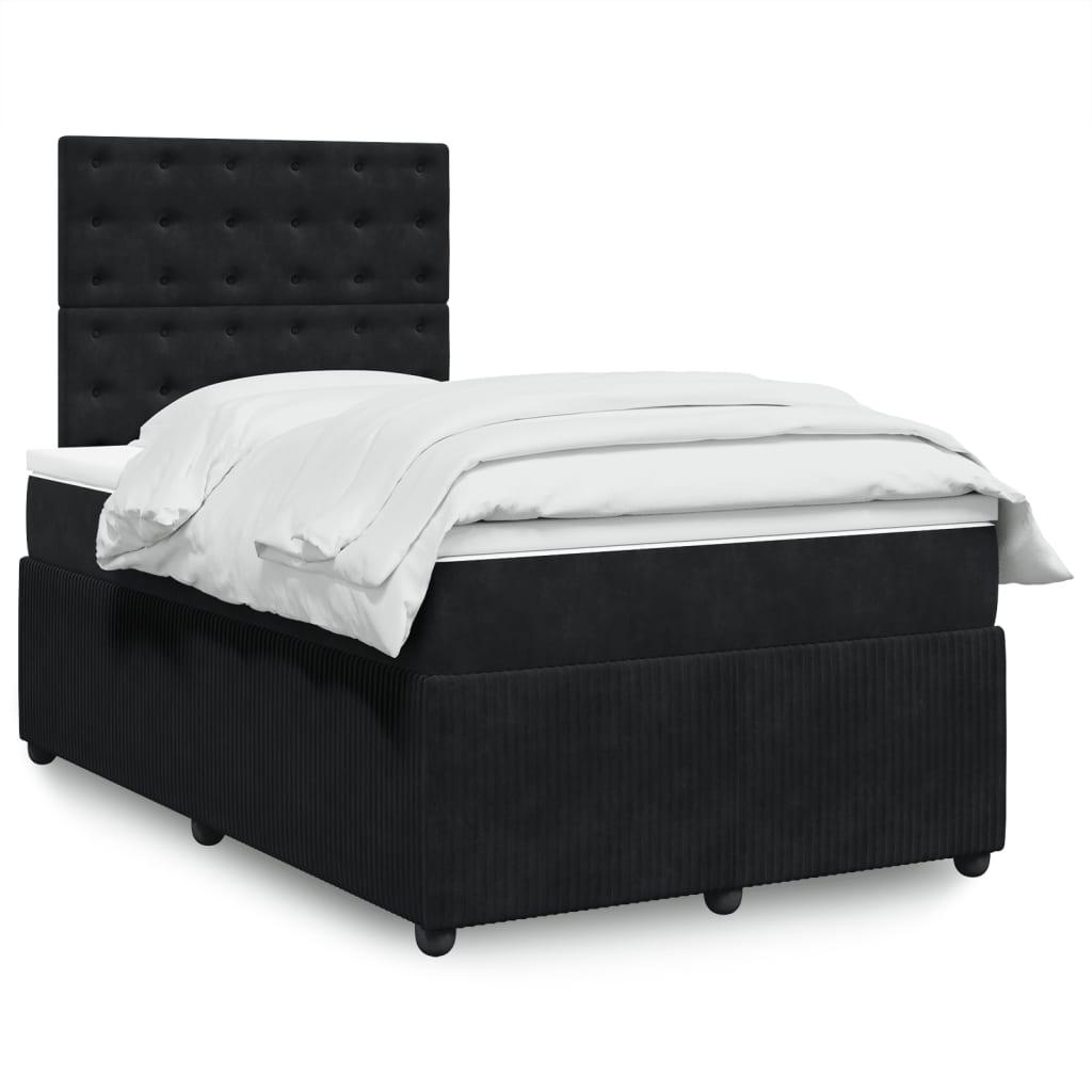 Kontinentalseng med madras 120x190 cm velour sort