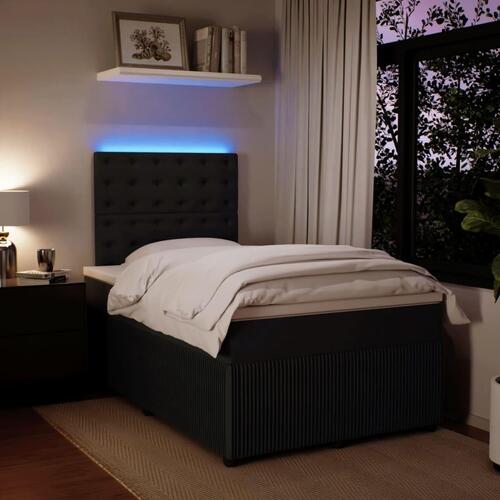 Kontinentalseng med madras 120x190 cm velour sort
