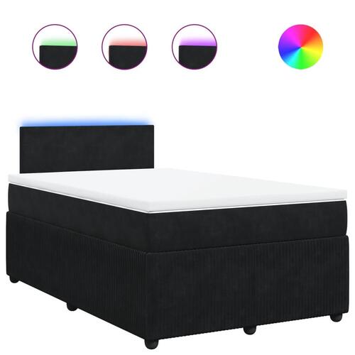 Kontinentalseng med madras 120x190 cm velour sort