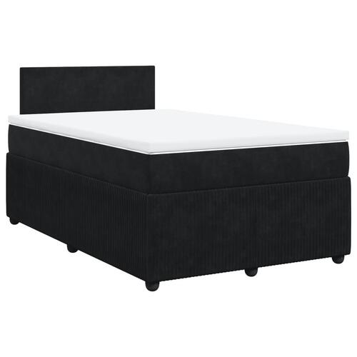 Kontinentalseng med madras 120x190 cm velour sort