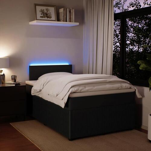 Kontinentalseng med madras 120x190 cm velour sort