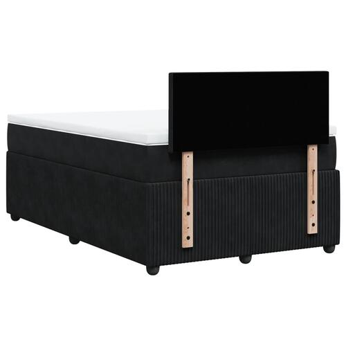 Kontinentalseng med madras 120x190 cm velour sort