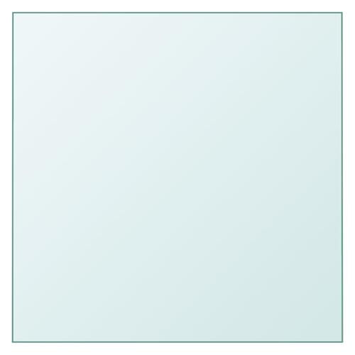 Bordplade 30x30 cm hærdet glas transparent