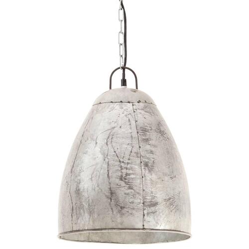 Industriel hængelampe 25 W rund 32 cm E27 sølvfarvet