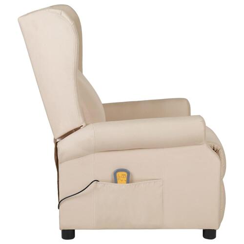 Massagestol stof cremefarvet