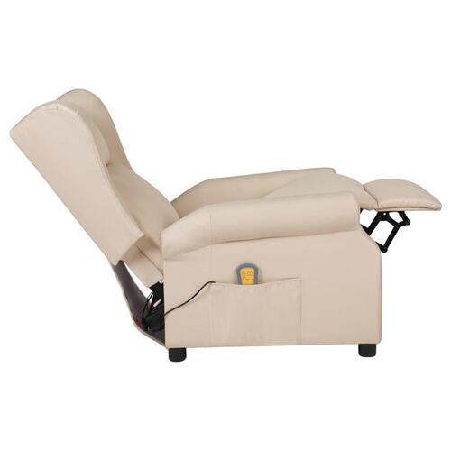 Massagestol stof cremefarvet