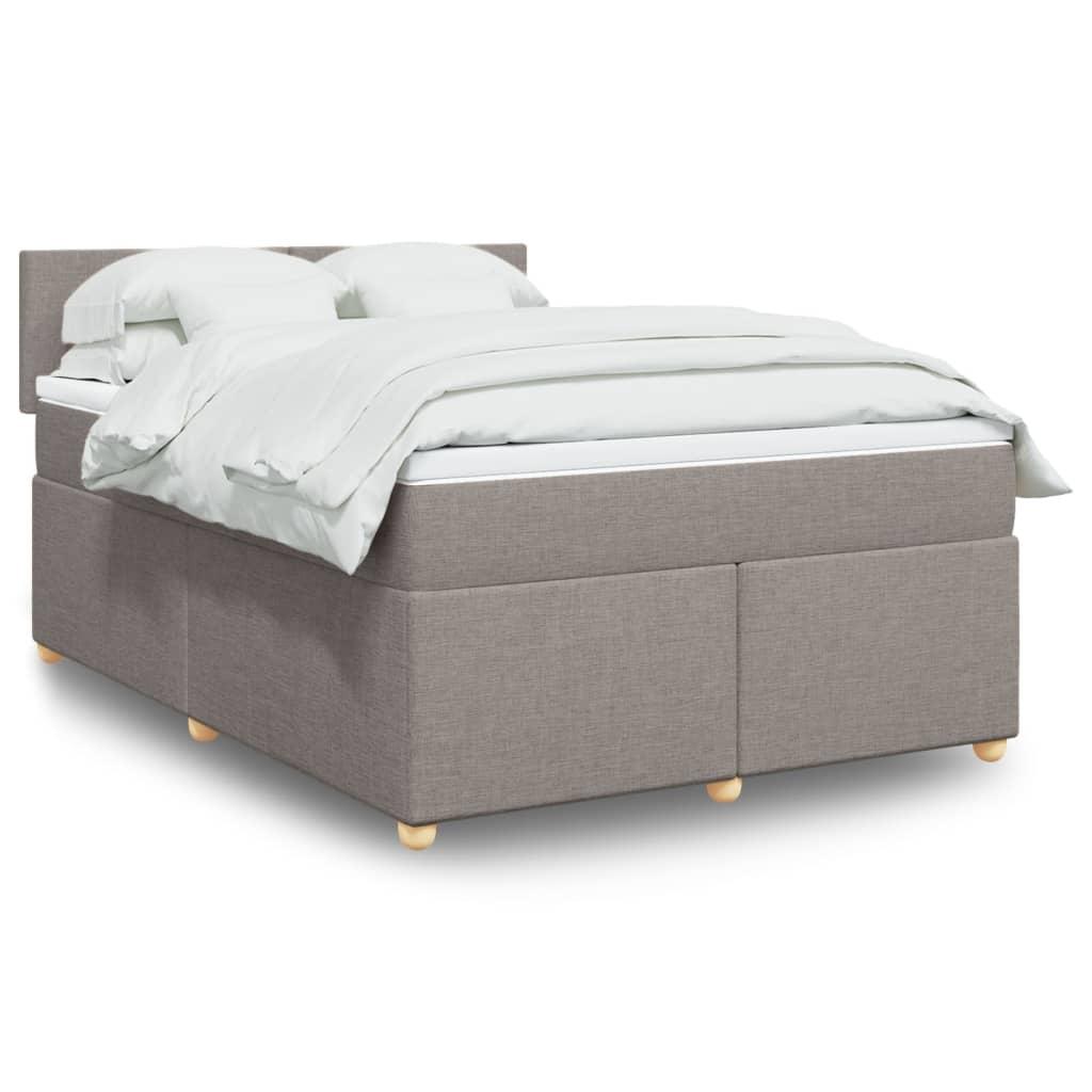 Kontinentalseng med madras 140x190 cm stof gråbrun billede