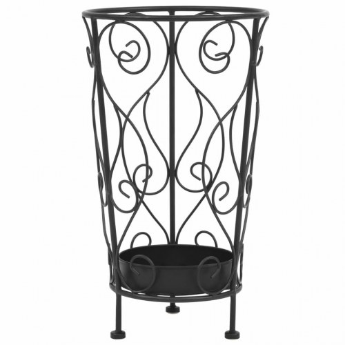 Paraplystativ i vintagestil - metal, sort, 26 × 46 cm