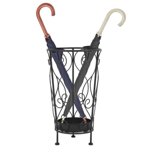 Paraplystativ i vintagestil - metal, sort, 26 × 46 cm