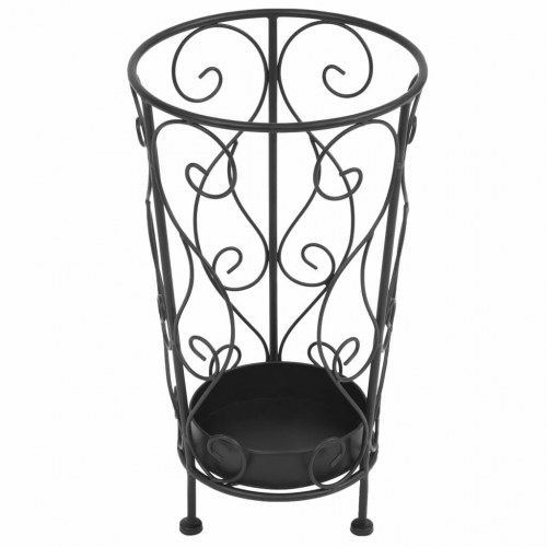 Paraplystativ i vintagestil - metal, sort, 26 × 46 cm