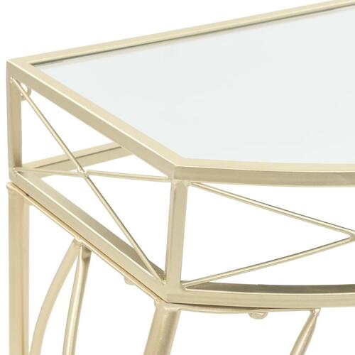 Sidebord i fransk stil metal 82 x 39 x 76 cm guldfarvet