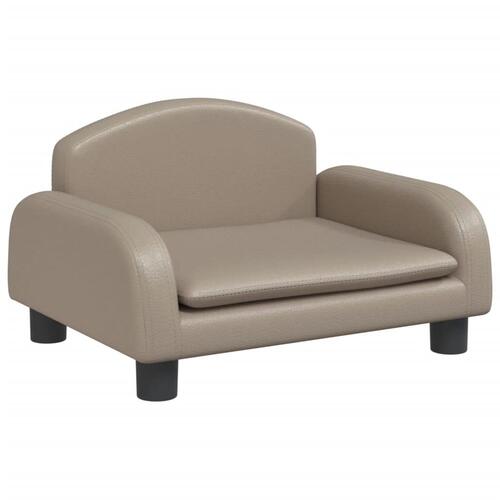 Sofa til børn 50x40x30 cm kunstlæder cappuccinofarvet