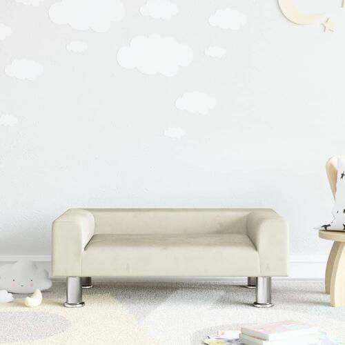 Sofa til børn 70x45x26,5 cm fløjl cremefarvet
