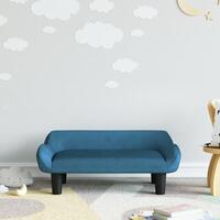 Sofa til børn 70x40x24 cm velour blå