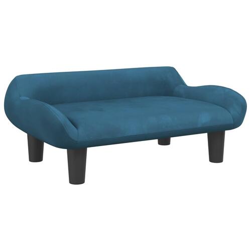 Sofa til børn 70x40x24 cm velour blå