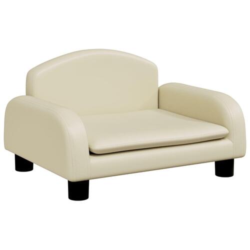 Sofa til børn 50x40x30 cm kunstlæder cremefarvet