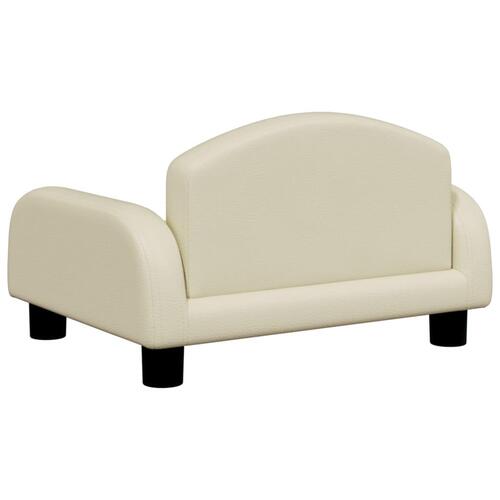 Sofa til børn 50x40x30 cm kunstlæder cremefarvet