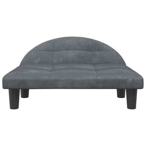Hundeseng 70x52x33 cm velour mørkegrå